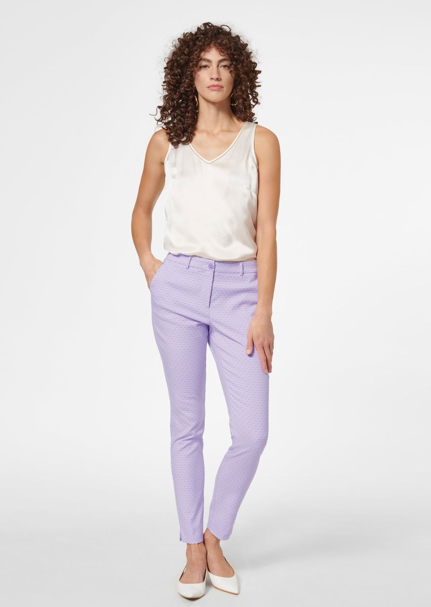 Gemusterte Jacquard-Hose in Zigarettenform