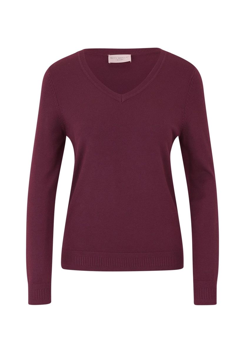 Klassischer Feinstrickpullover mit V-Ausschnitt