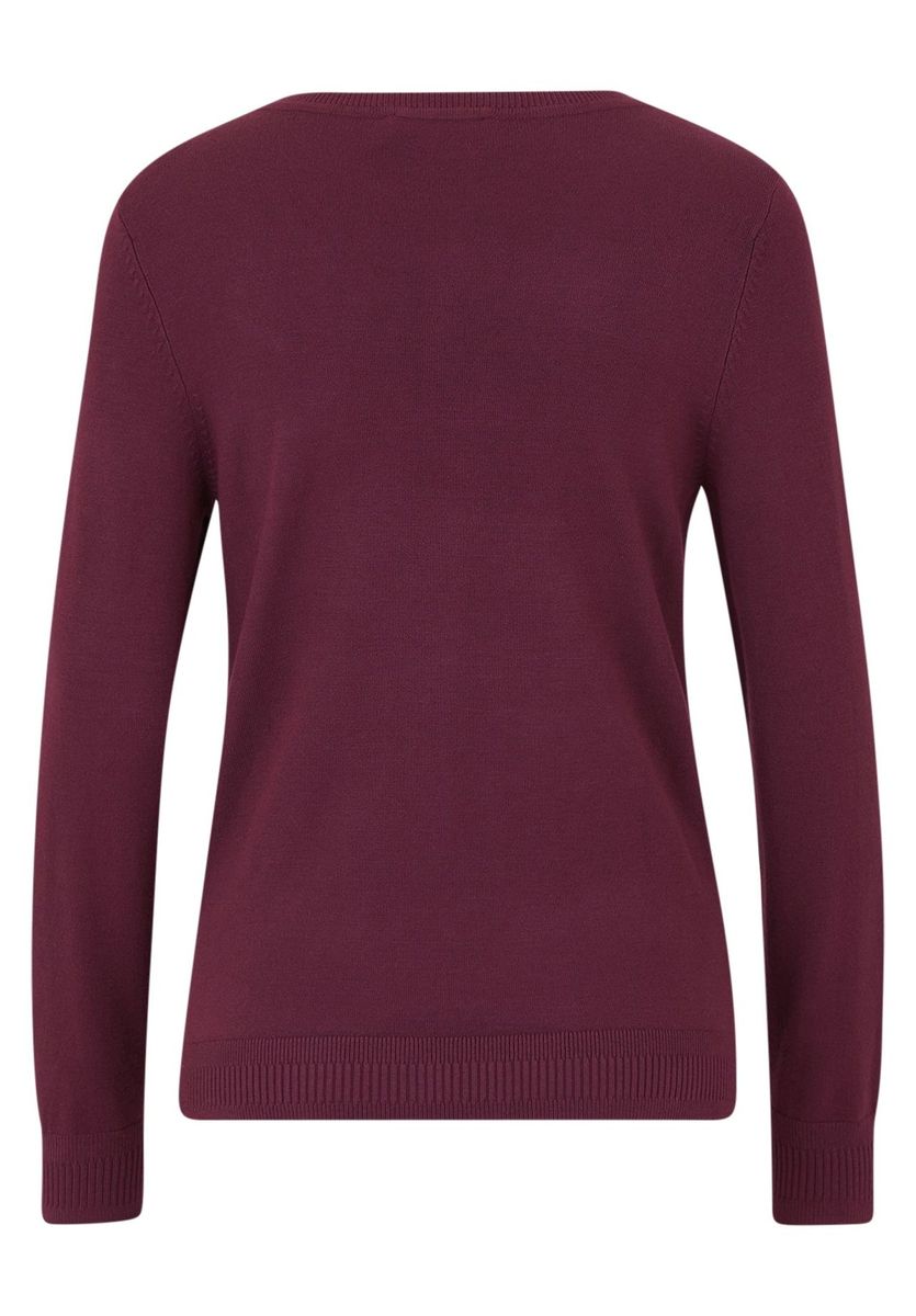 Klassischer Feinstrickpullover mit V-Ausschnitt