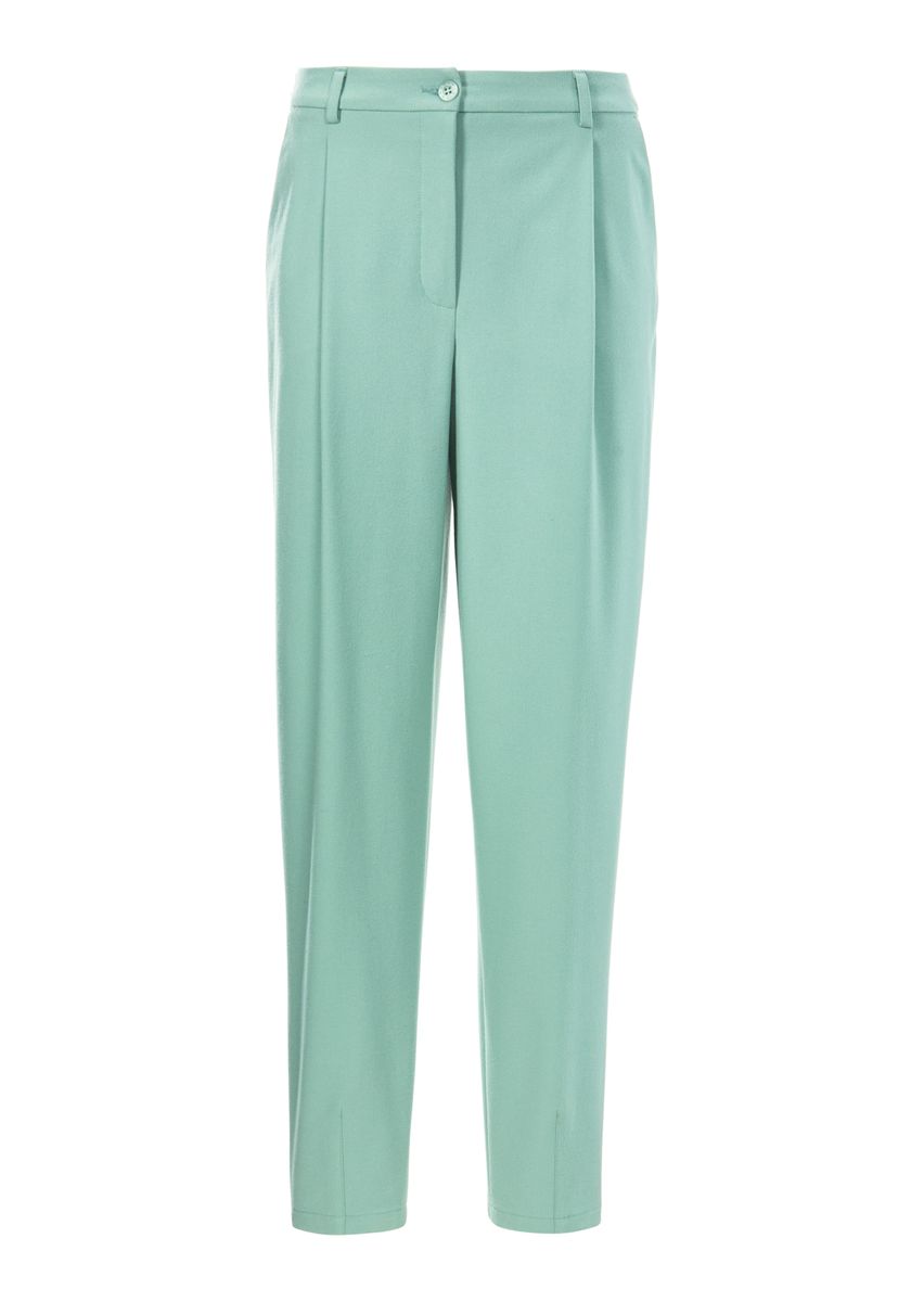 Bundfaltenhose in moderner Karottenform