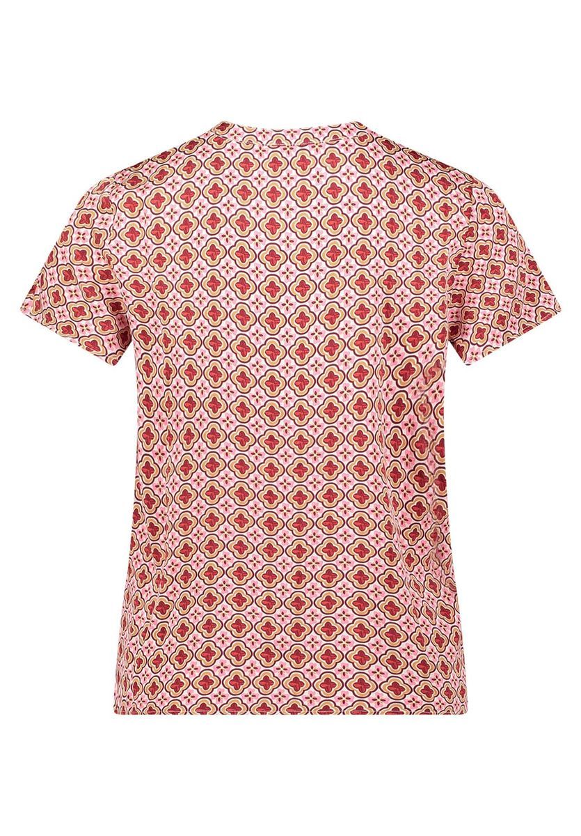 Blusenshirt mit Grafikdruck und V-Ausschnitt