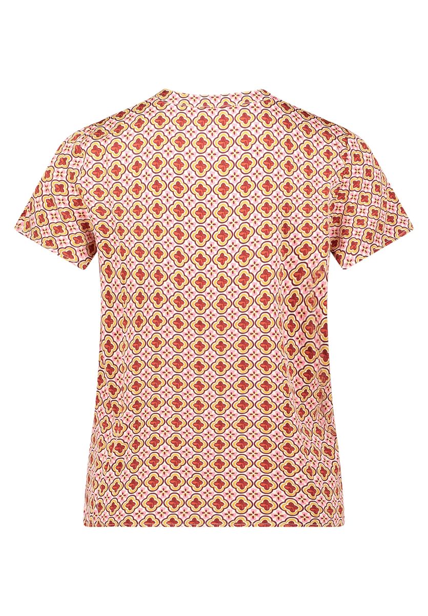 Blusenshirt mit Grafikdruck und V-Ausschnitt