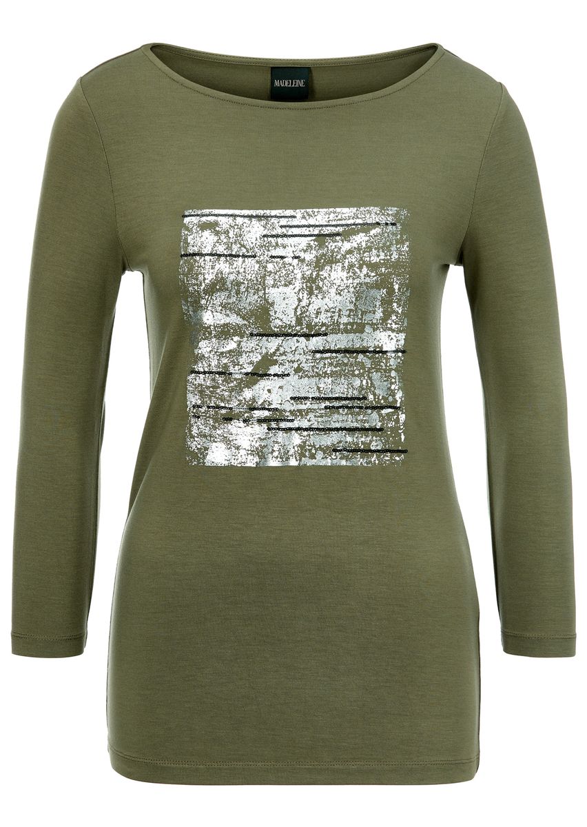 Jersey-Top mit abstraktem Folienprint