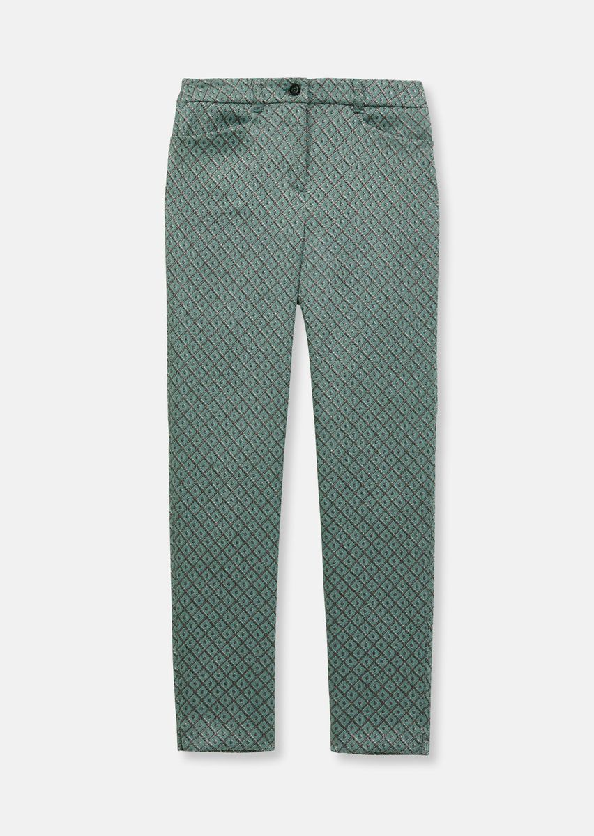 Schlanke Jacquard-Hose mit Glanz-Finish