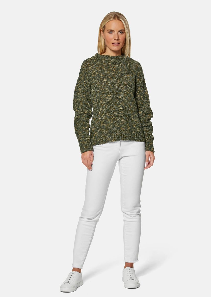 Boxy-Strickpullover mit Stehkragen