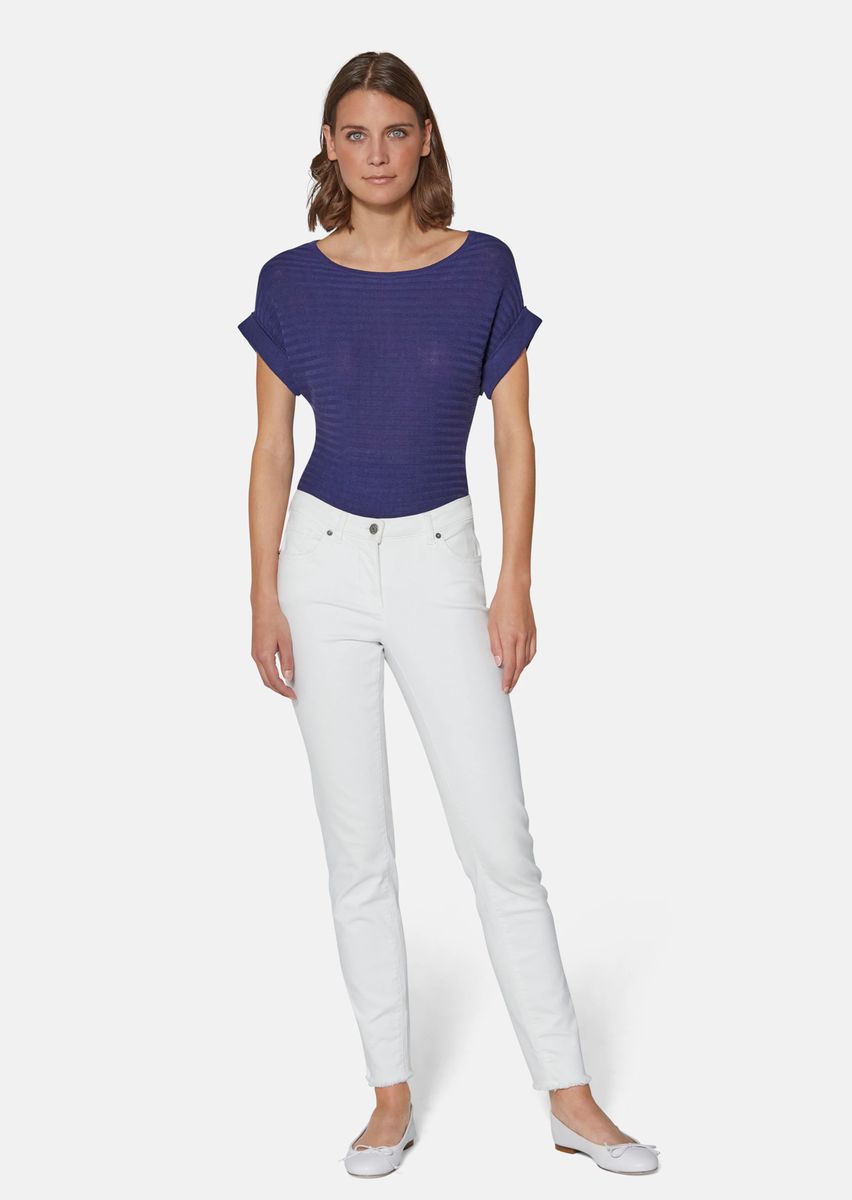 Skinny-Jeans mit Fransensaum
