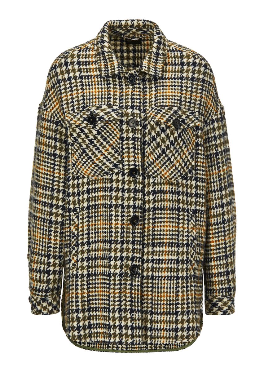 Oversize-Hemdjacke mit Karomuster