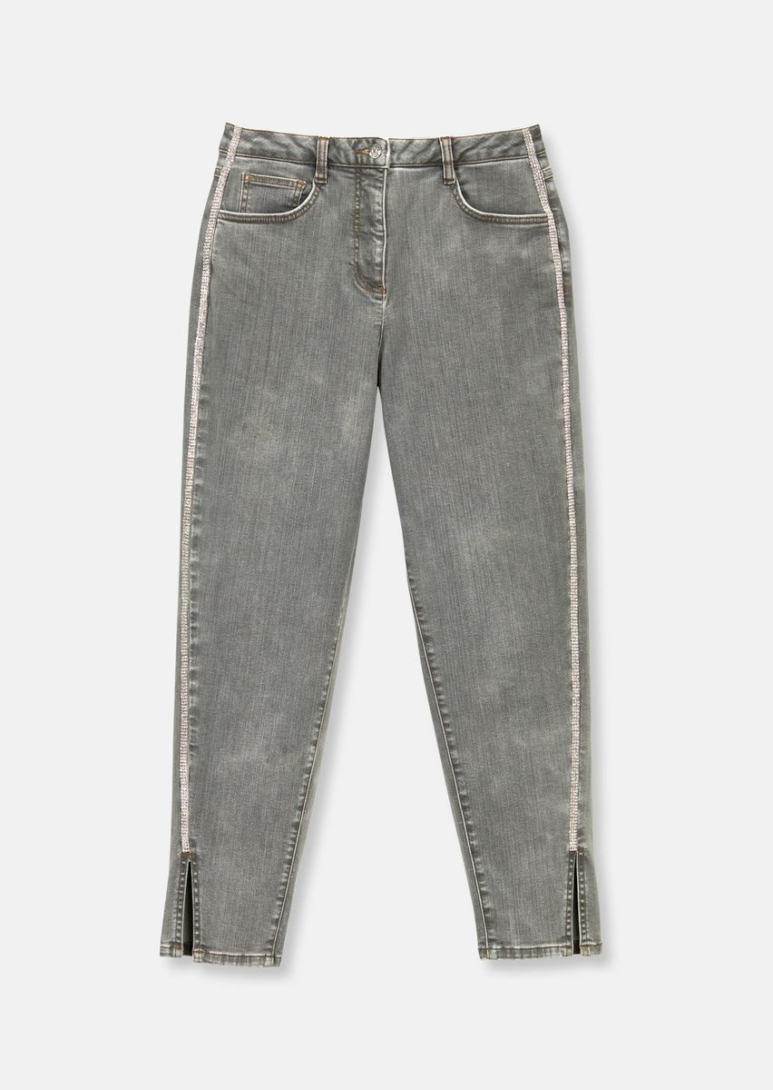 Knöchellange Jeans mit Strass-Verzierung