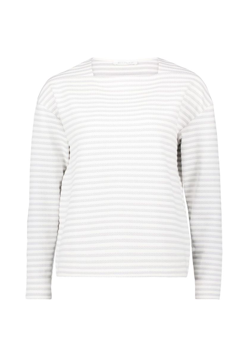 Gestreiftes Sweatshirt mit eckigem Ausschnitt und lockerer Passform