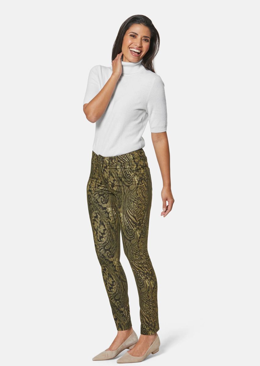 Schmale Paisley-Hose mit Samt-Finish