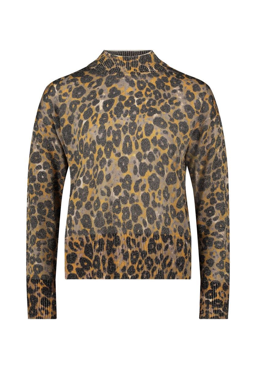Feiner Strickpullover mit Animal-Print