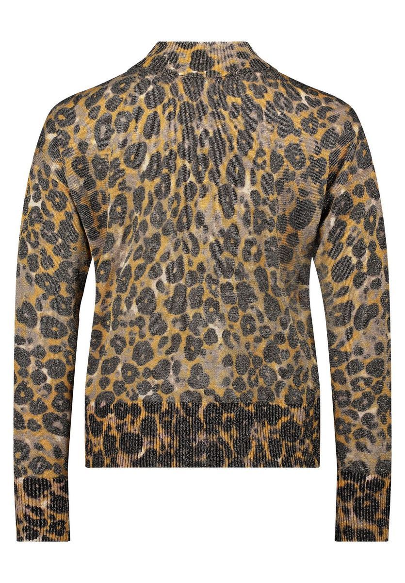 Feiner Strickpullover mit Animal-Print