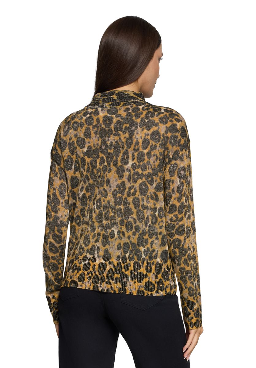 Feiner Strickpullover mit Animal-Print