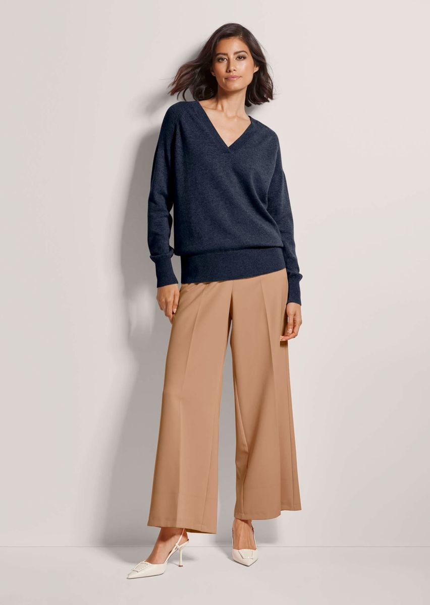Kaschmir-Pullover mit Rippstrick-Details