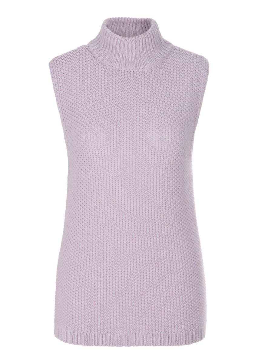 Ärmelloser Strickpullunder mit Reiskornmuster