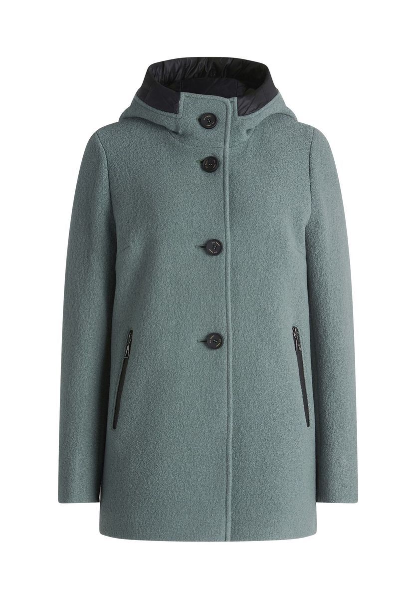 Wolljacke mit Kapuze und Taschen