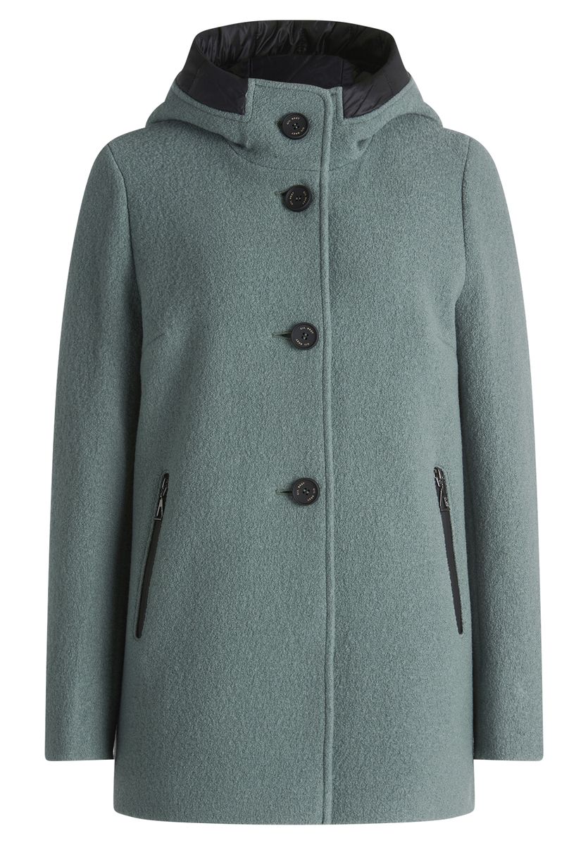 Wolljacke mit Kapuze und Taschen