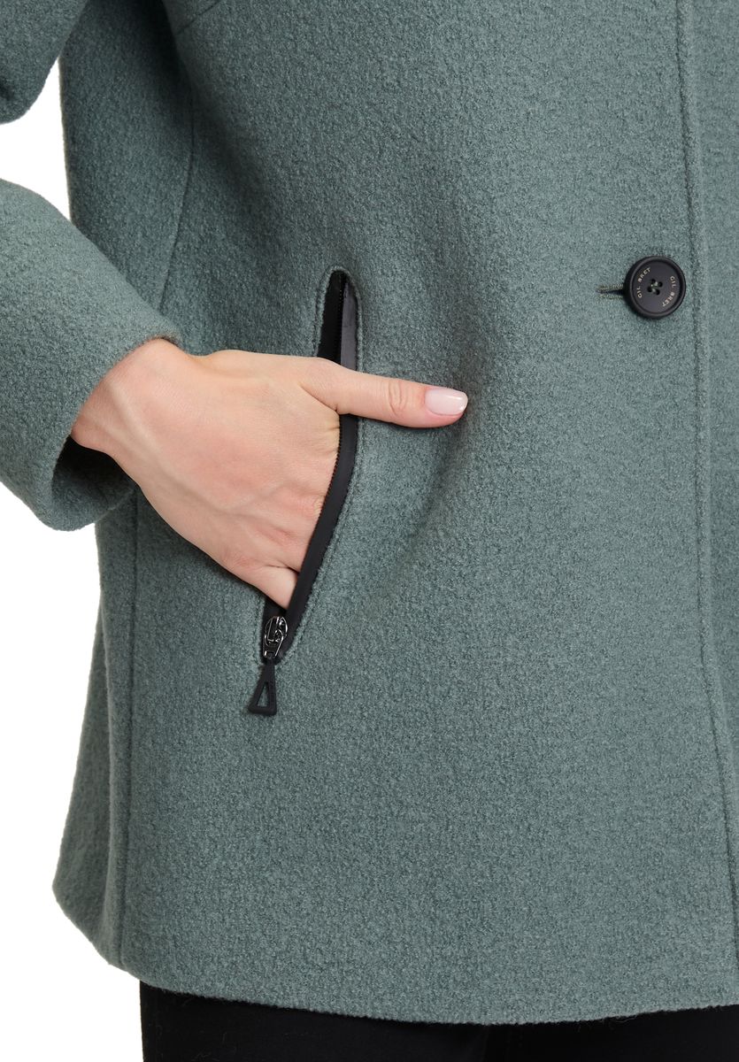Wolljacke mit Kapuze und Taschen