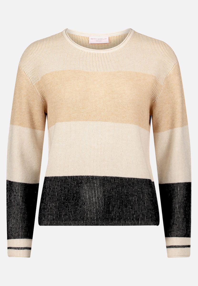 Moderner Color-Block Rippstrick-Pullover
