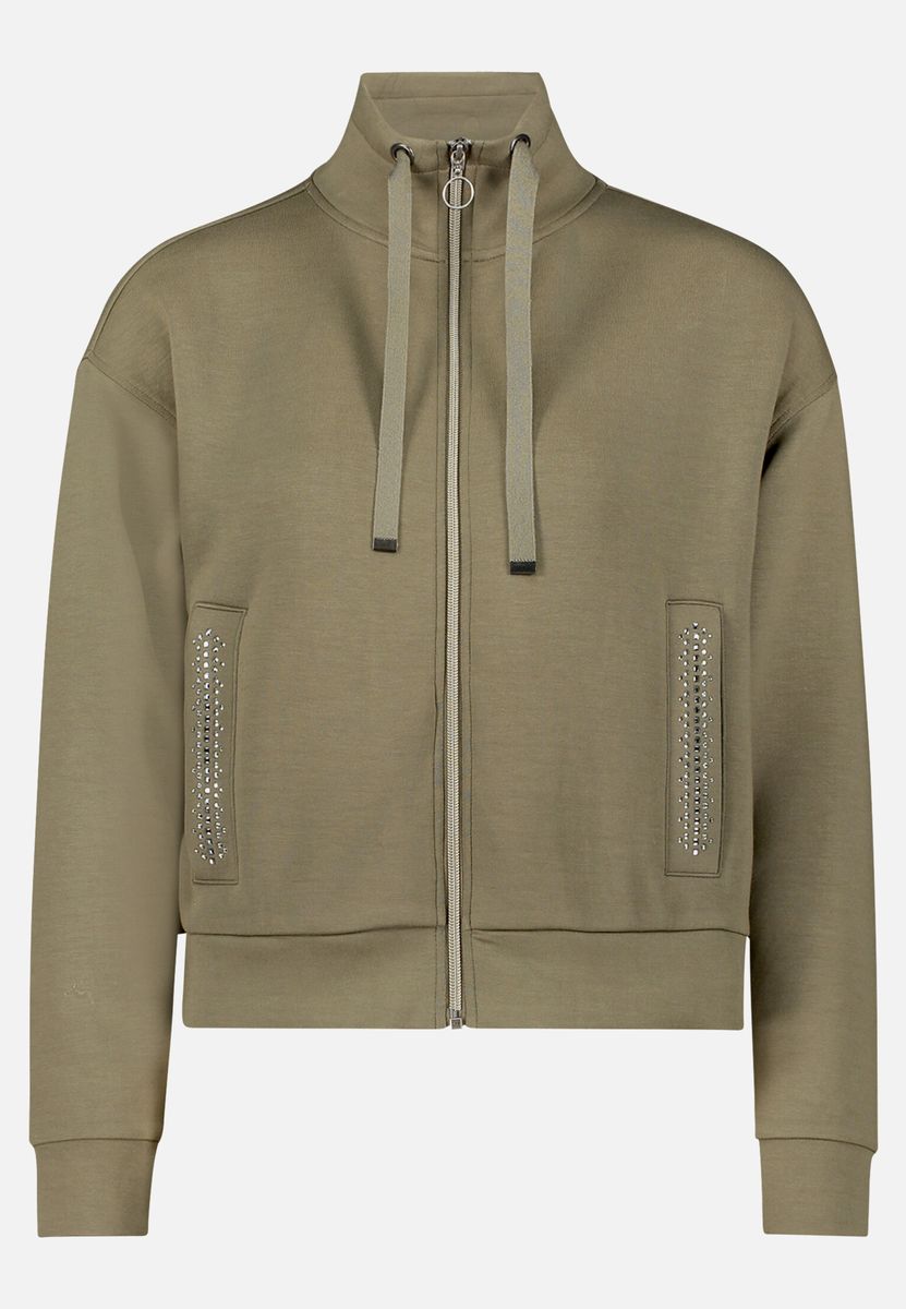 Sweatjacke mit Schmucksteinbesatz