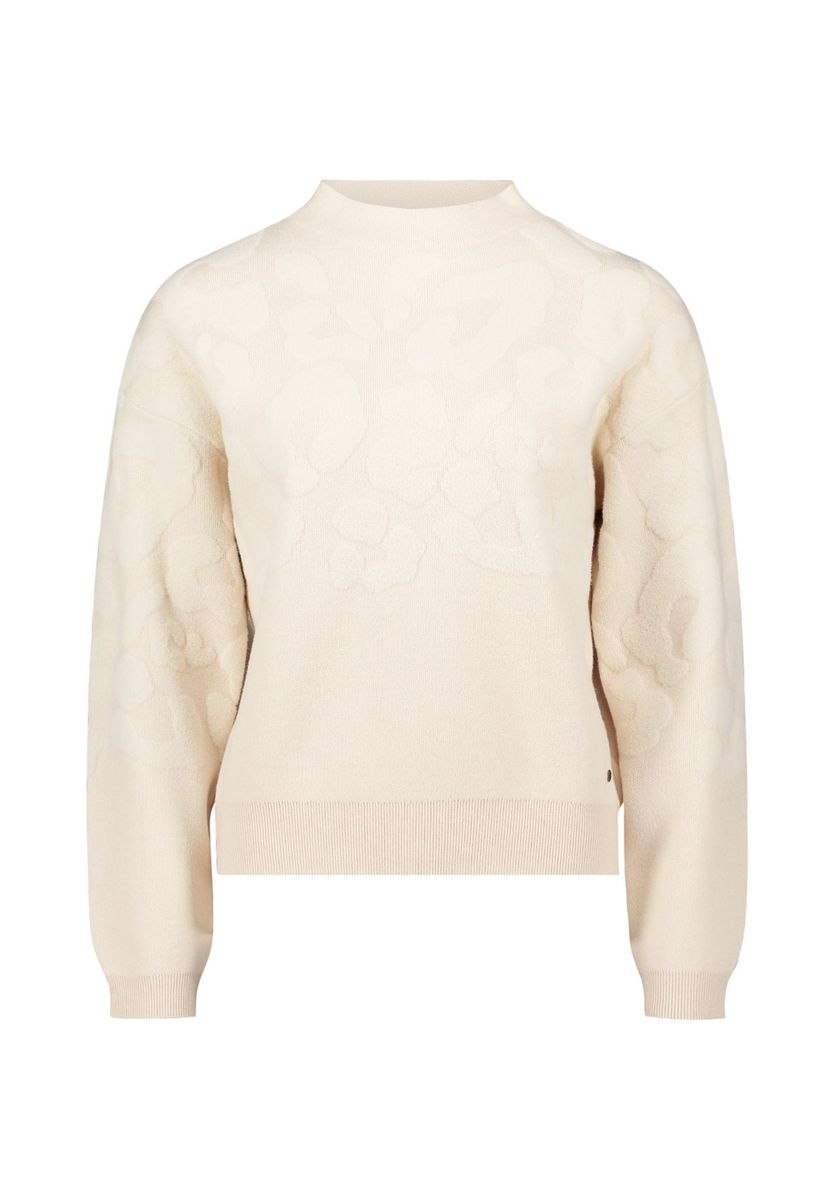 Strukturierter Strickpullover mit Stehkragen