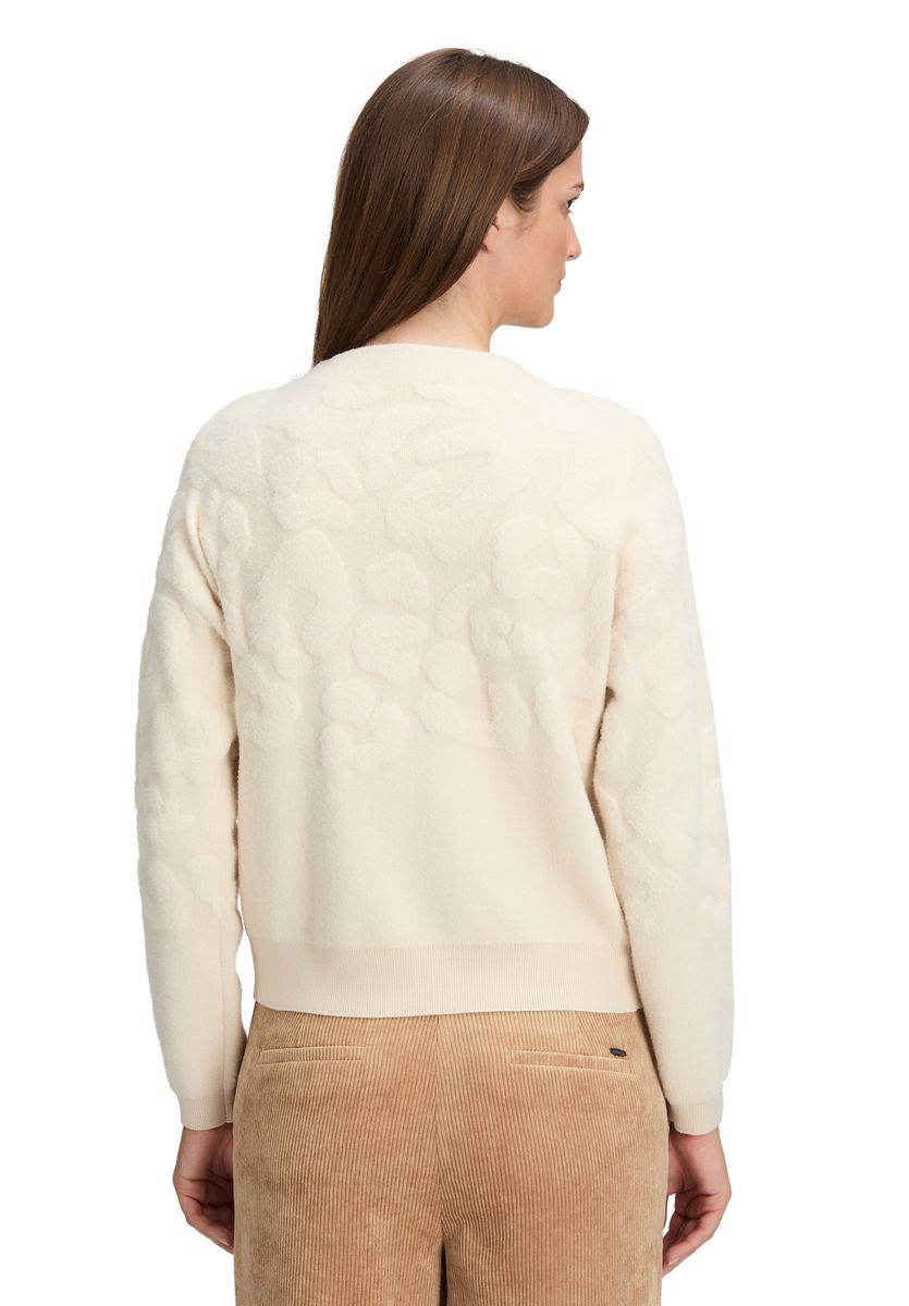 Strukturierter Strickpullover mit Stehkragen