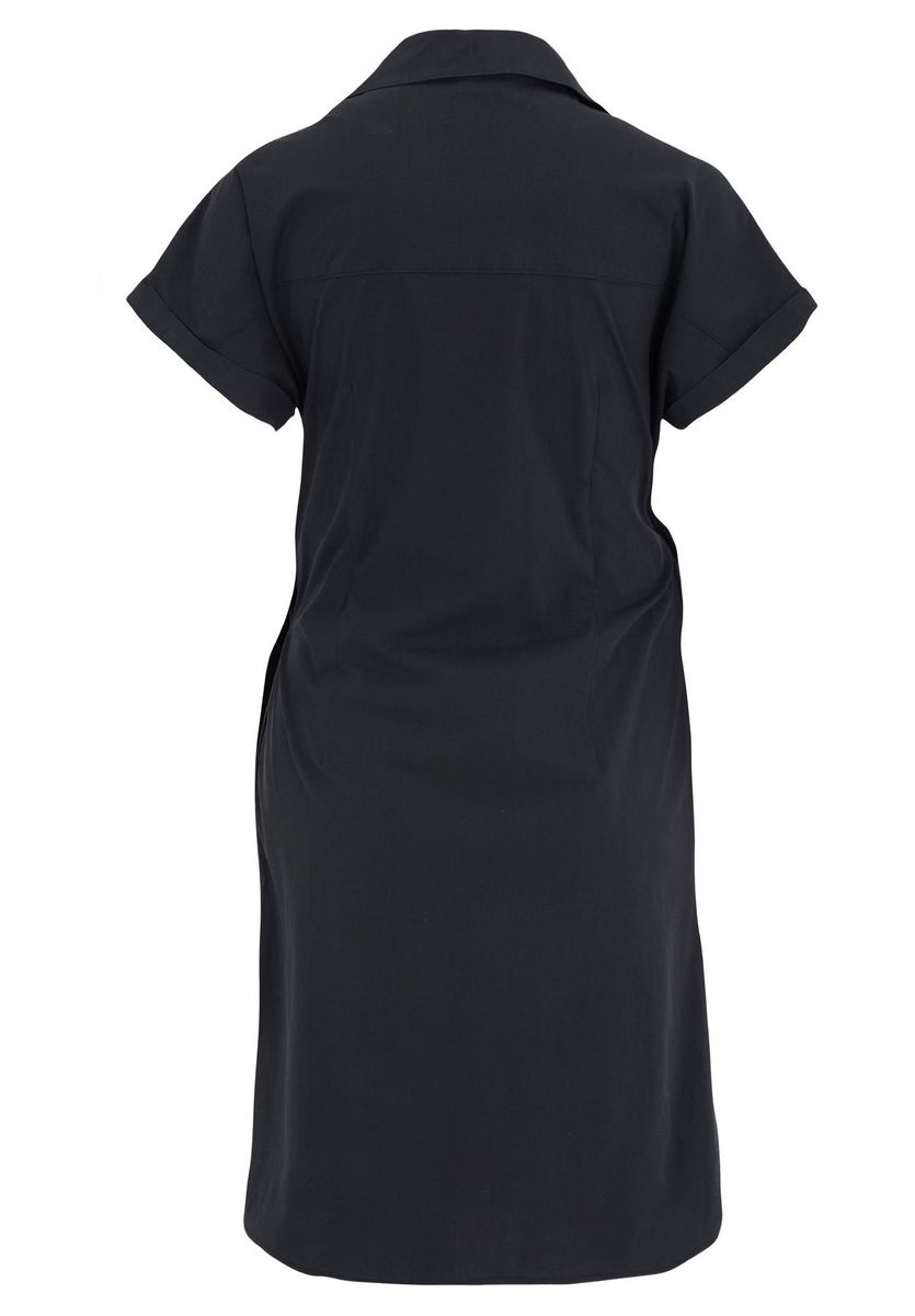 Elegantes schwarzes Wickel-Blusenkleid