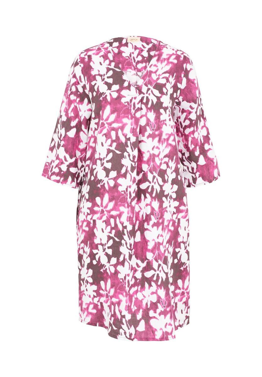 Leinenmischkleid mit Blumenmuster