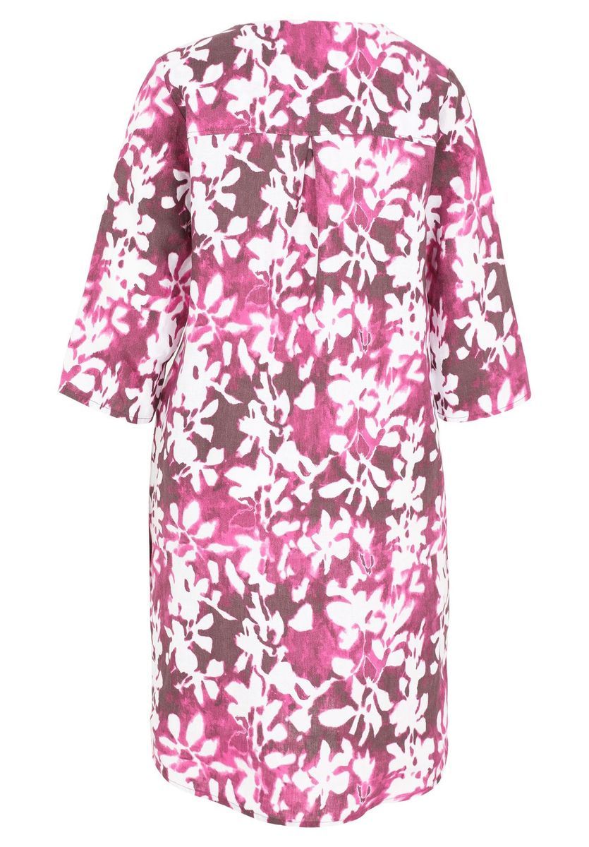 Leinenmischkleid mit Blumenmuster