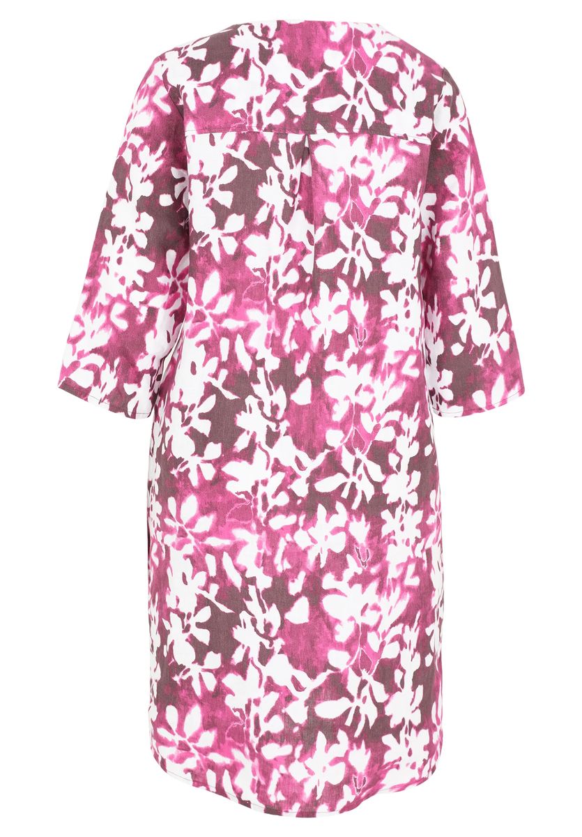 CARTOON Leinenkleid, 3/4-Arm, knielang, für Damen, pink, 34