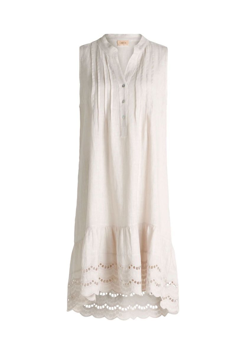 Lässiges ärmelloses Mini-Leinenkleid