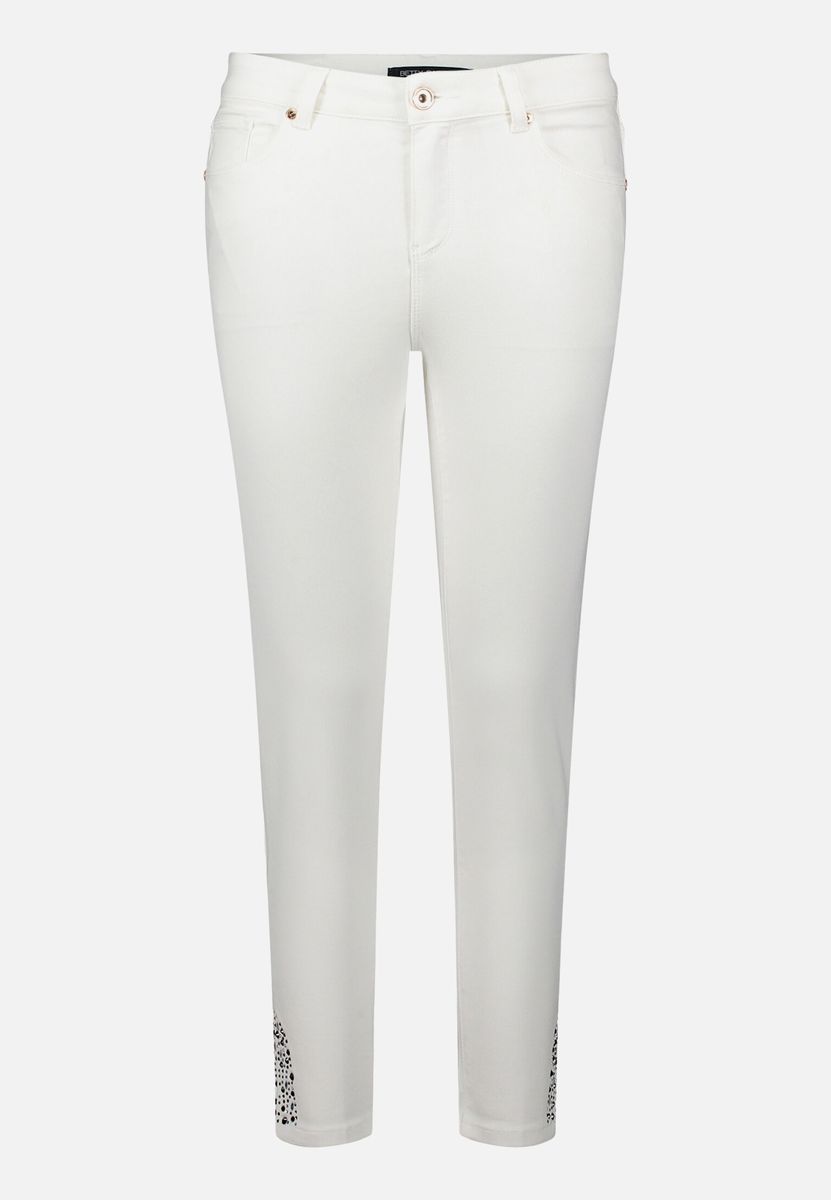 Slim-Fit Cropped-Jeans mit Strass