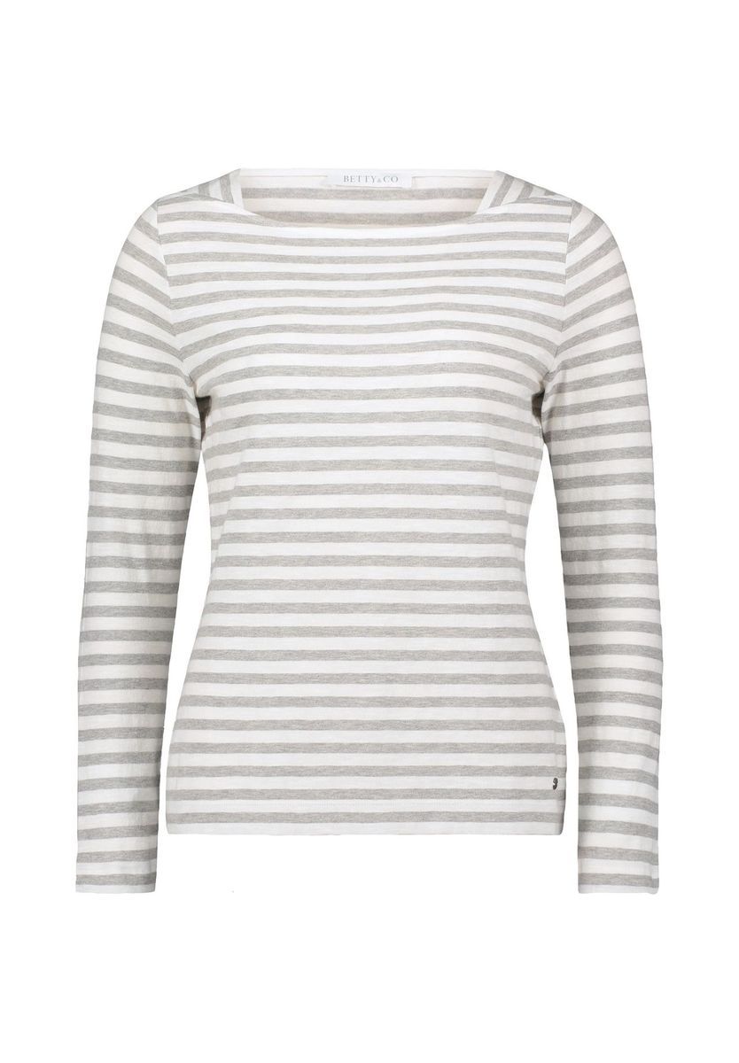 Gestreiftes Langarmshirt mit U-Boot-Ausschnitt