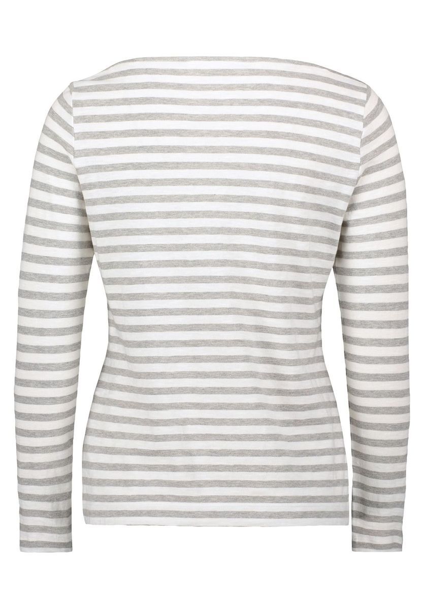 Gestreiftes Langarmshirt mit U-Boot-Ausschnitt