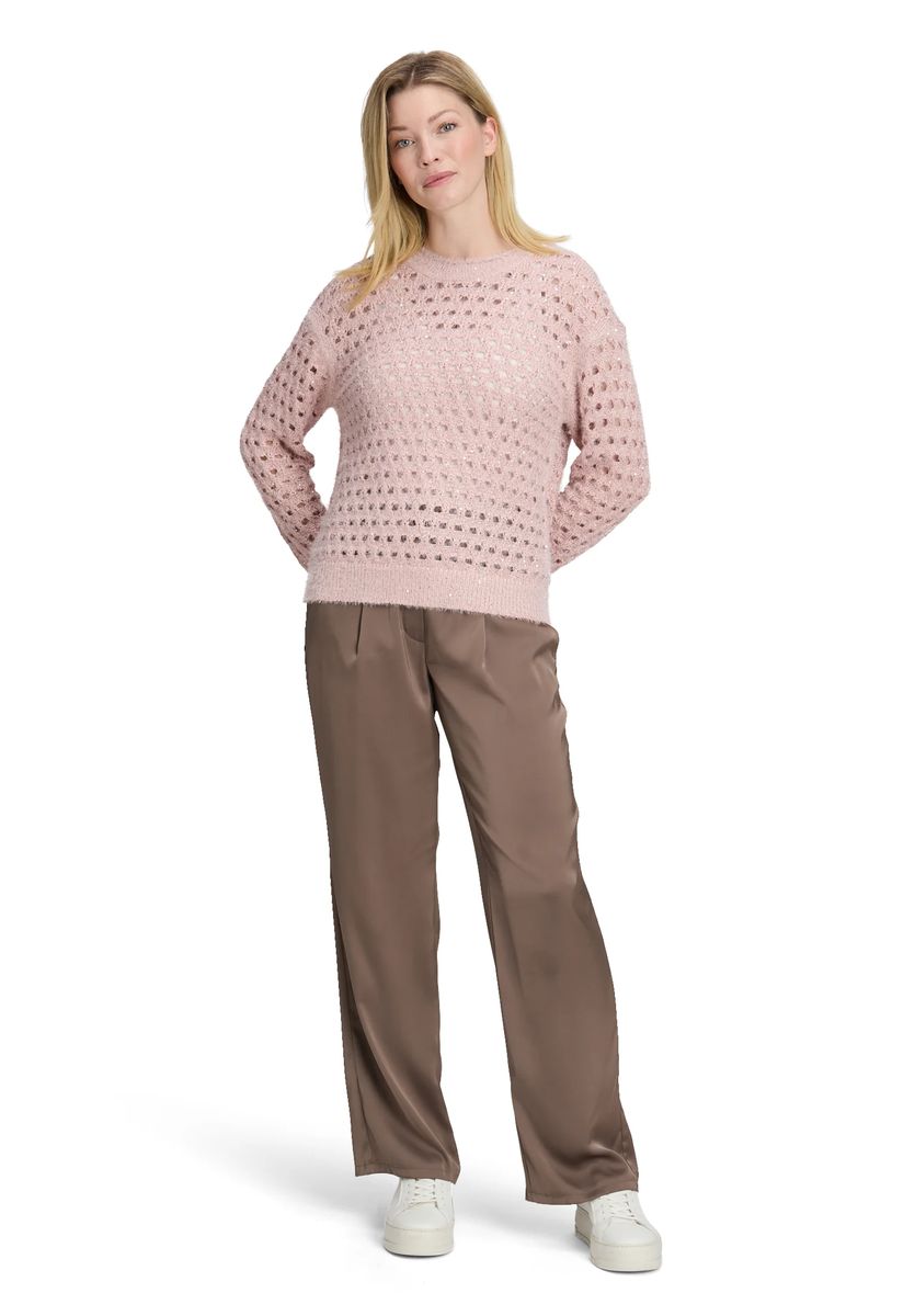 Offener Strickpullover mit Effektgarn