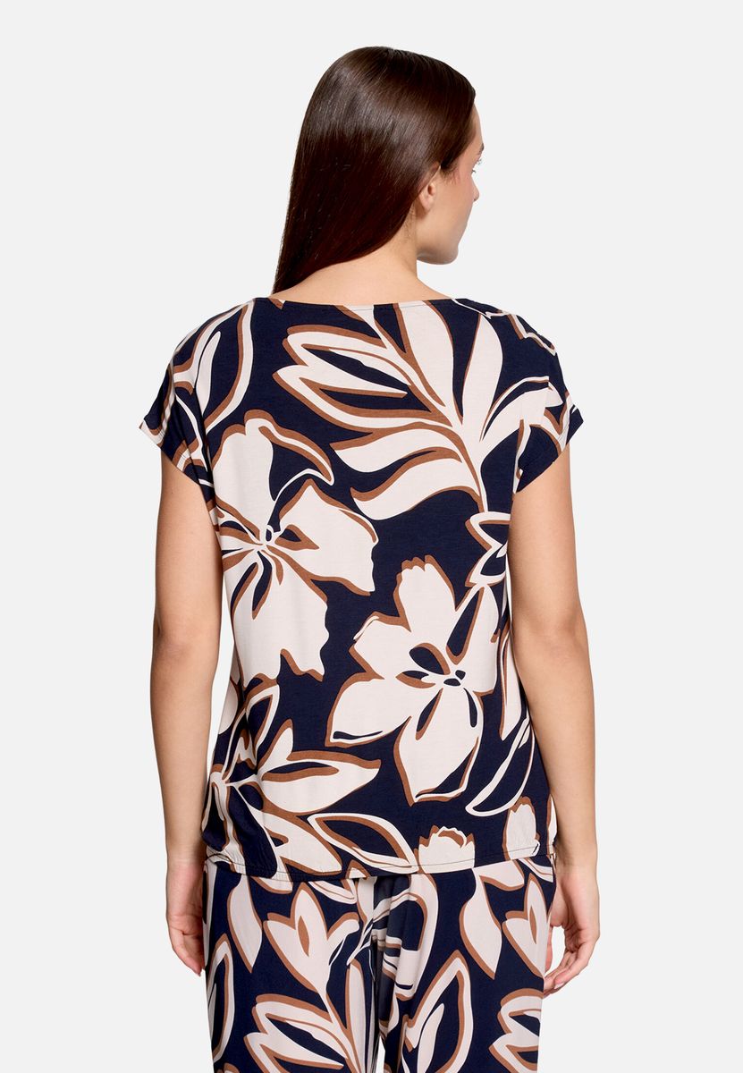 Elegantes Top mit Blumenprint und Raffung