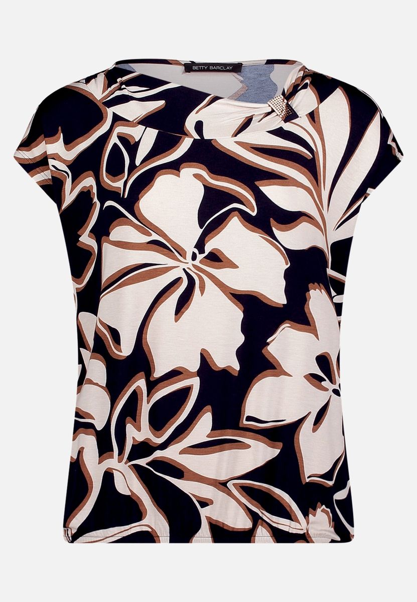 Elegantes Top mit Blumenprint und Raffung
