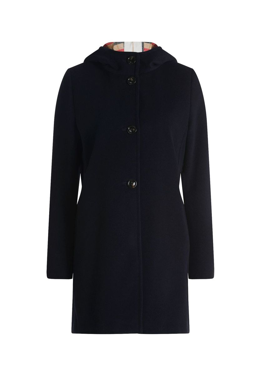 Kurzer Wollmantel mit Kapuze