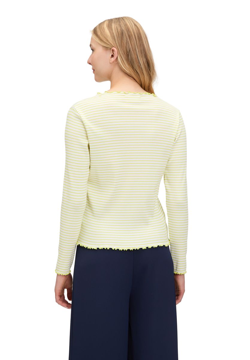 Gestreiftes Langarmshirt mit Rüschenbesatz