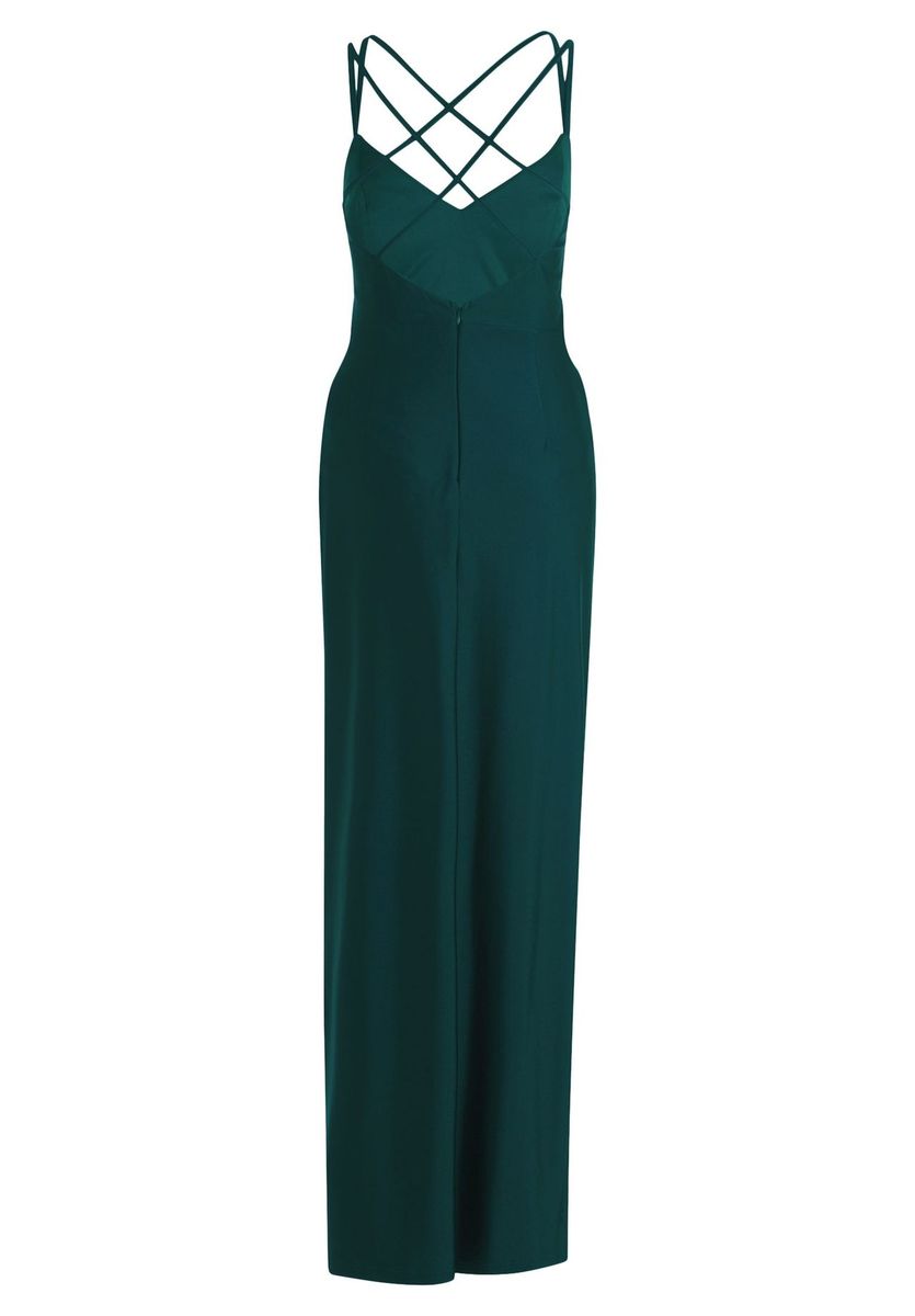 Elegantes gerafftes Abendkleid mit Trägern