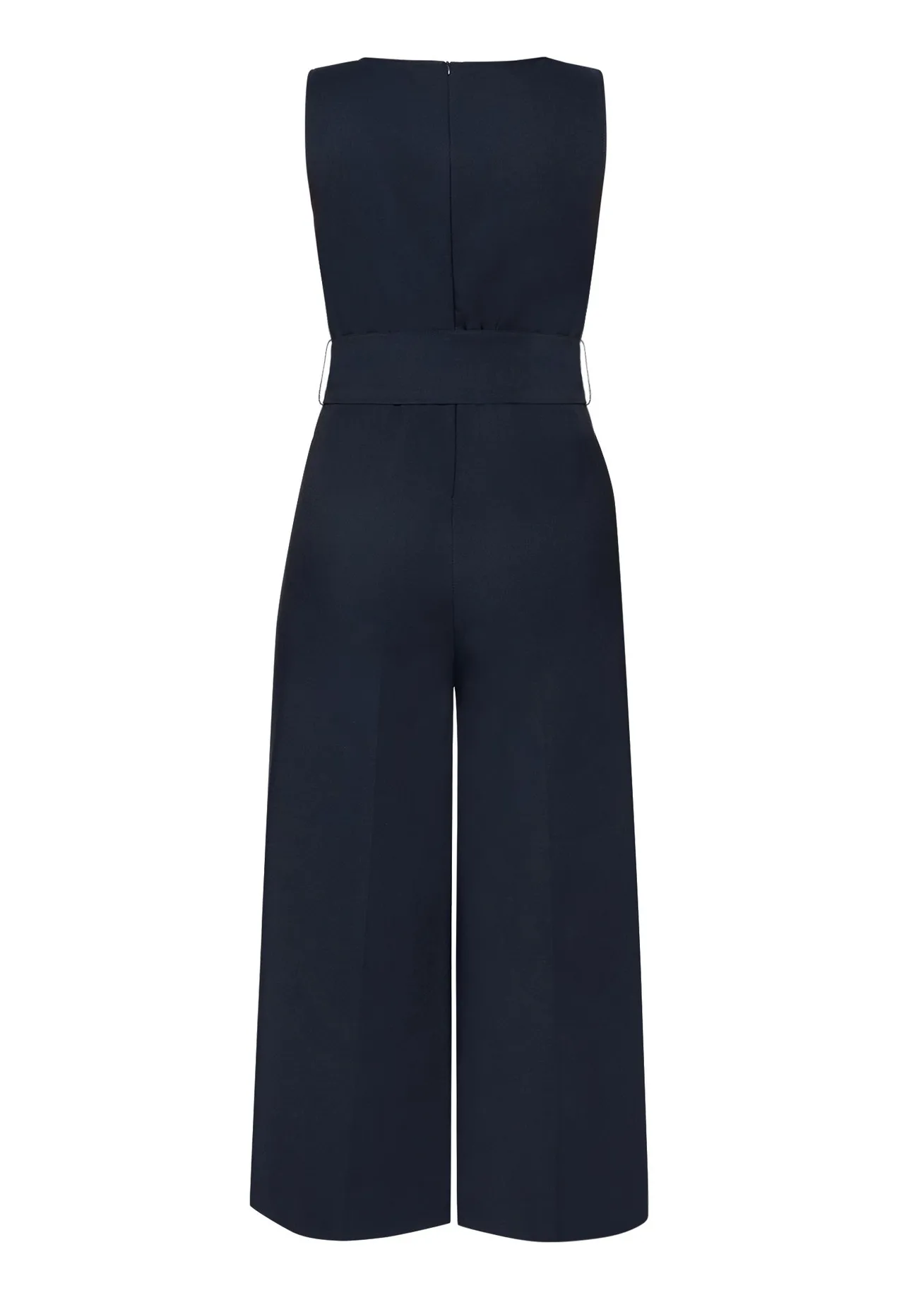 Ärmelloser Jumpsuit mit Bindegürtel