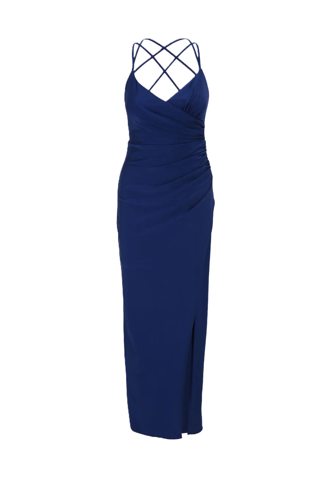 Elegantes drapiertes Abendkleid mit Schlitz