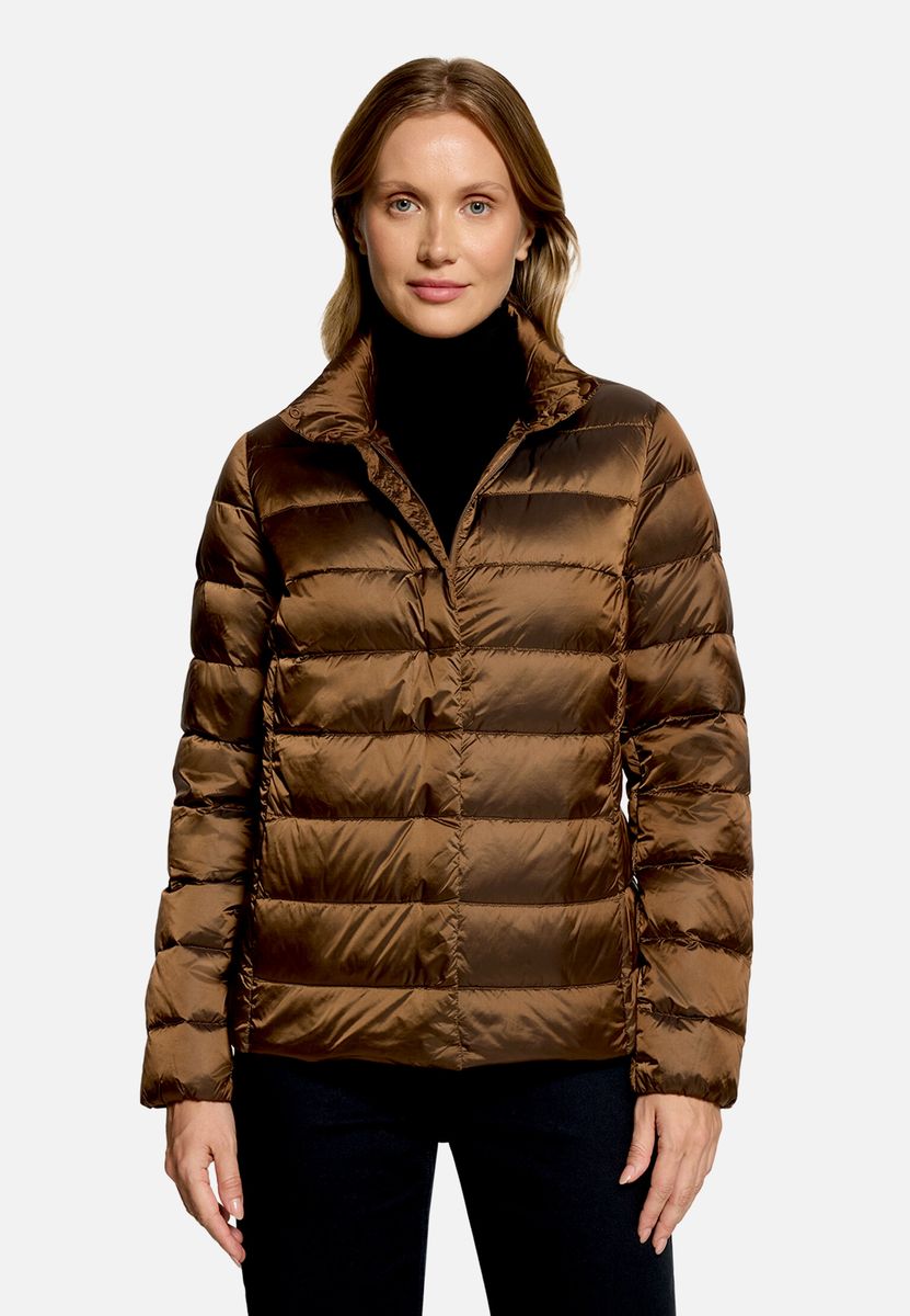 Leichte Gesteppte Daunenjacke in Metallic-Optik