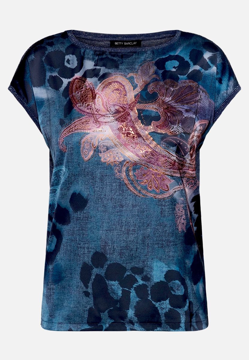 Blusenshirt mit Paisley-Print und Schimmer
