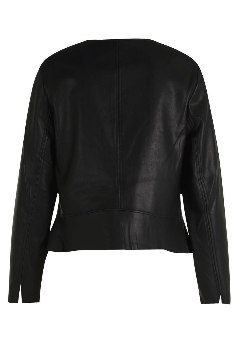 Kunstleder Peplum Jacke mit Reißverschluss
