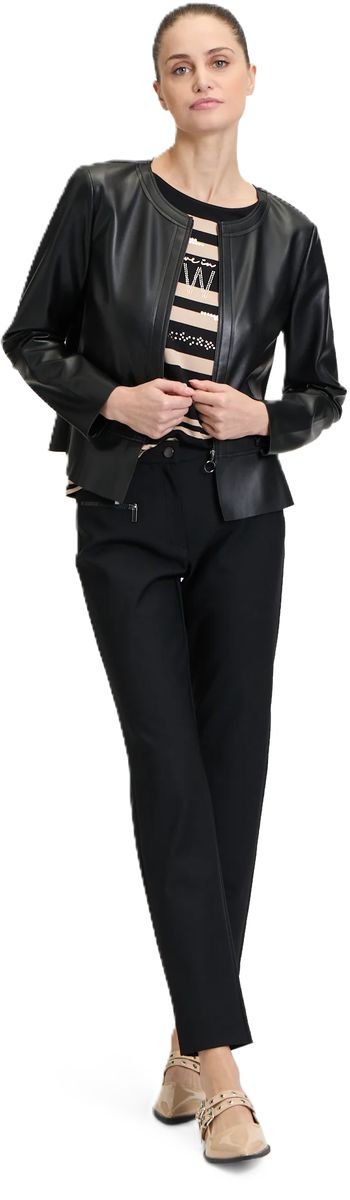 BETTY BARCLAY Kunstlederjacke, Reißverschluss, für Damen, schwarz, 44