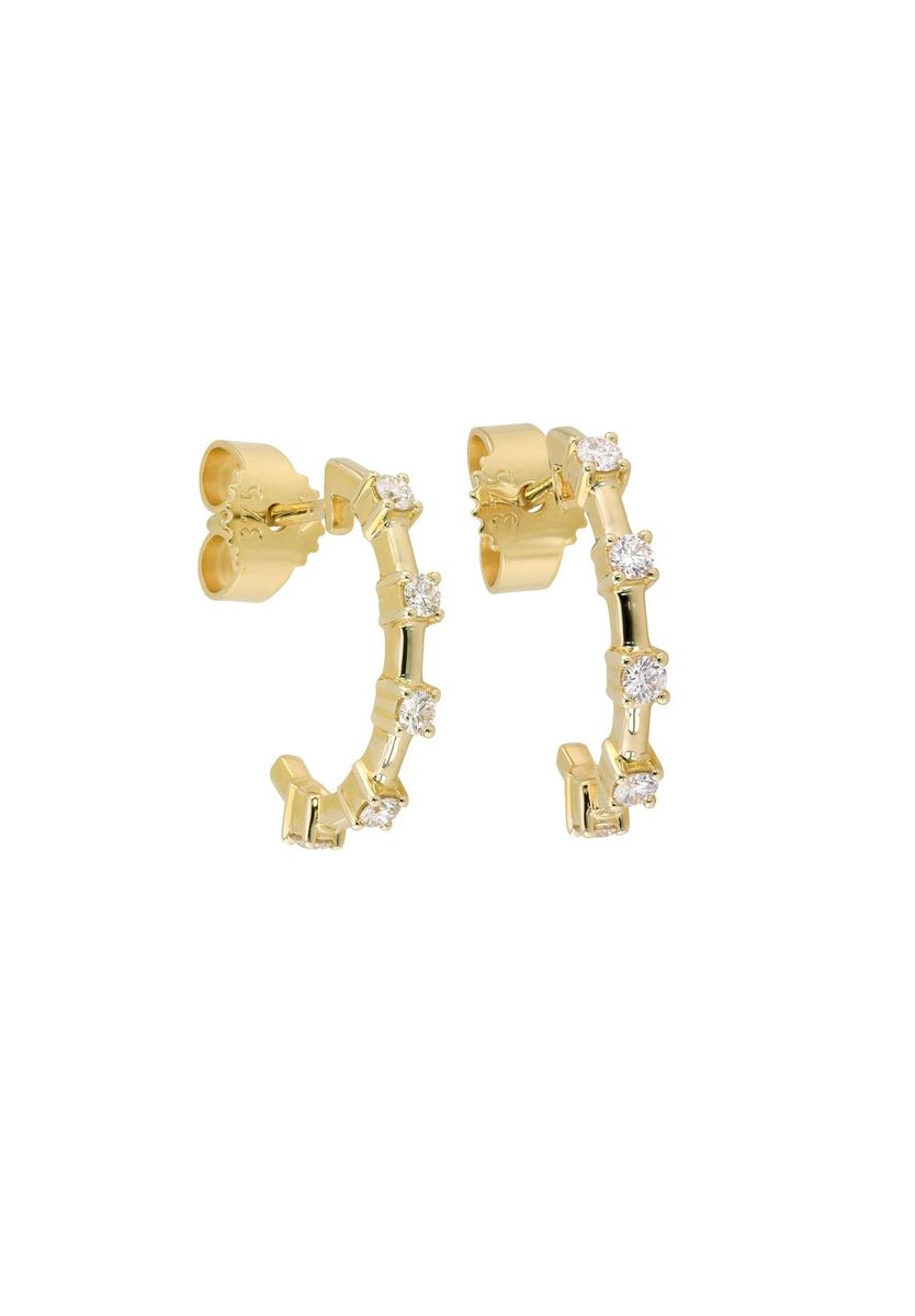 Gelbgoldene Creolen mit Diamanten