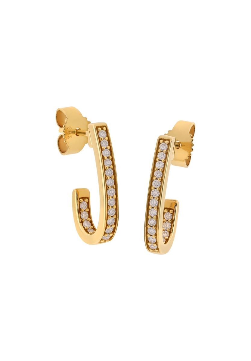 VANDENBERG Damen Ohrringe, 375er Gelbgold mit 32 Diamanten, zus. ca. 0,25 Karat, GELBGOLD, 99