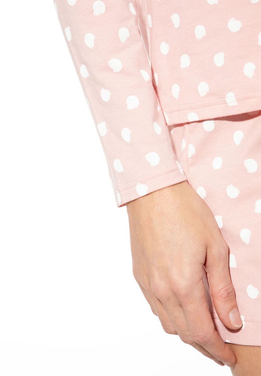 Rosa Langarmshirt mit Polka Dots
