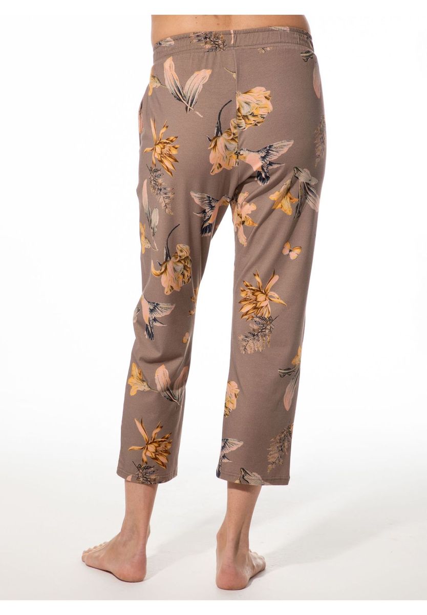 Loungewear-Hose mit Blumendruck und Taschen